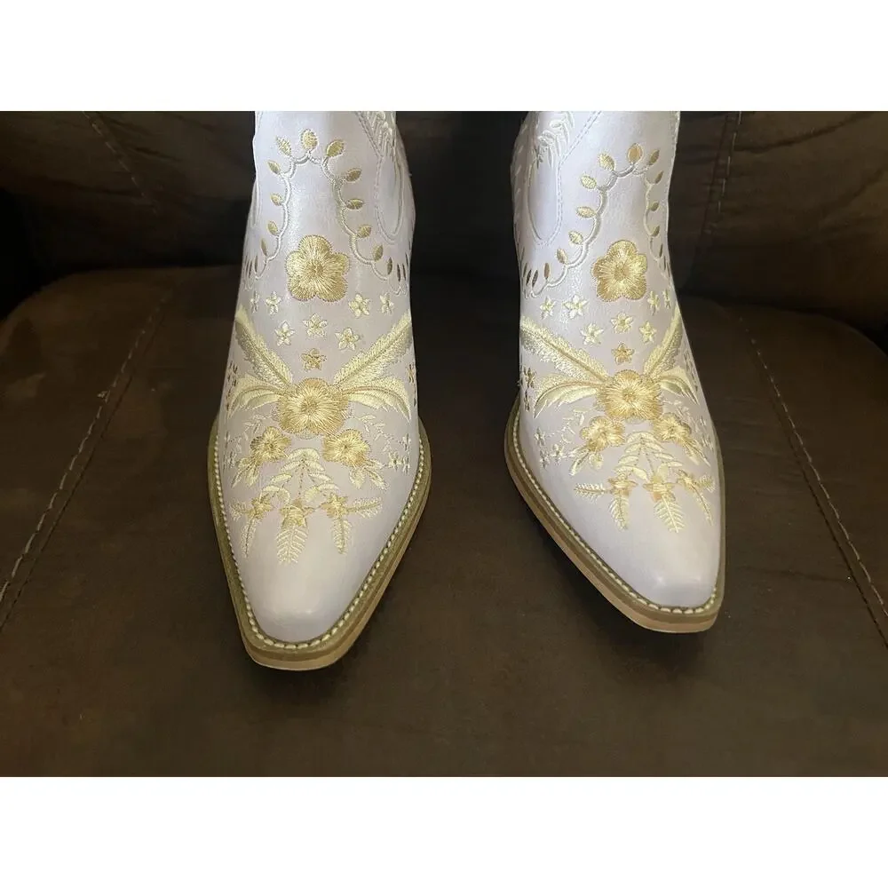 Mi.im Corral botanical Embroidered Lavender Western Boots Brand New Size 9 - Picture 6 of 9
